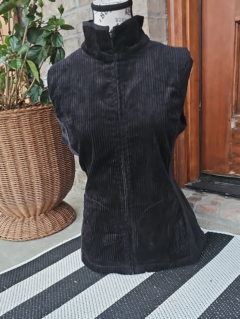 The Vermont Country Store Black Cordoroy Vest